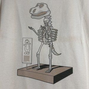 Prehistoric freak Dinosaur Barney TShirt Mens XL 90s Graphic Tee Nerd Funny
